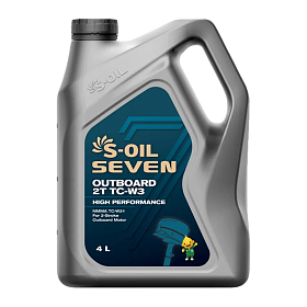 S-Oil SEVEN OUTBOARD 2T TC-W3 полусинтетическое 4л