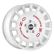 Диск 7x17 5x114.3 ET45 D75 OZ Racing Rally Racing Race White + Red Lettering
