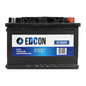 Аккумулятор Edcon 70 А/ч R+ обратная EN640A 278x175x190 Стандартные