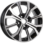 Диск 6x15 4x100 ET50 D60.1 KDW KD1549 Black Front Polished