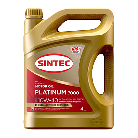 Sintec PLATINUM 7000 10W40 SN A3/B4 полусинтетическое 4л