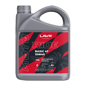 Lavr МОТО RIDE BASIC 4T 10W40 SL полусинтетическое 4л